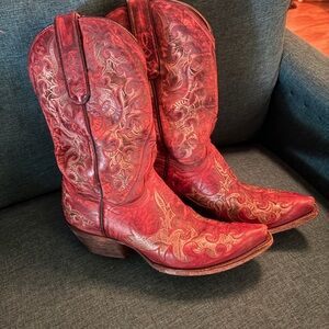 Dan Post Red Leather Cowboy Boots